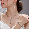 Brass Rhinestones Necklaces & Earring & Bracelets Sets for Women WGF929C-08-3