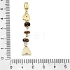 Brass Pave Cubic Zirconia Clear Cubic Zirconia & Gemstone & Enamel European Dangle Charms GG-CBA3401-01G-A-4