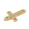 Rack Plating Brass Micro Pave Cubic Zirconia Connector Charms KK-E072-04G-3