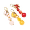 Glass & Alloy Enamel Butterfly Pendant Decorations HJEW-JM04817-2