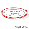 Brass Round Ball Polyester Cord Braided Bracelets QR8302-3-3