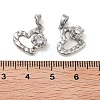 Brass Micro Pave Clear Cubic Zirconia Charms KK-B102-30P-3