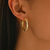 Hollow Brass Clear Cubic Zirconia Hoop Earrings SP8143-3