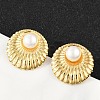 304 Stainless Steel ABS Plastic Pearl Stud Earrings for Women EJEW-U046-09G-1