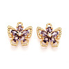 Brass Micro Pave Cubic Zirconia Charms KK-N262-111A-G-1