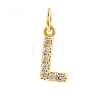 Brass Cubic Zirconia Pendants with Jump Rings FIND-PW0024-09L-1