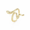 Snake Shape Rack Plating Alloy Cuff Rings RJEW-Q163-020A-RS-3