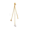Brass with ABS Plastic Imitation Pearl Charm Ear Nuts LS-KK-G510-11G-1