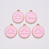 Alloy Enamel Pendants X-ENAM-S124-01B-09K-2