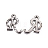 Gunmetal Plated Alloy Letter Pendants PALLOY-J718-01B-R-1