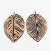Tibetan Style Alloy Leaf Big Pendants TIBEP-Q040-089AB-NR-2