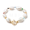 Irregular Natural Pearl Beaded Bracelet for Women BJEW-TA00031-5