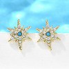 Star Brass Micro Pave Cubic Zirconia Ear Studs EJEW-D304-36G-4