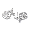 Rhodium Plated 925 Sterling Silver Stud Earring Settings STER-M115-01P-2