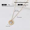 304 Stainless Steel Crystal Rhinestone Ring Pendant Necklaces for Women BM3645-1-1