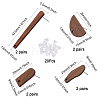 8 Pairs 4 Style Oval & Arch & Half Round Walnut Wood Stud Earring Findings MAK-CA0001-16-2