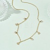 304 Stainless Steel Pave Clear Cubic Zirconia Triangle Tassel Necklaces for Women NJEW-C119-01G-3