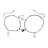 2Pcs 304 Stainless Steel Charm Bracelets BJEW-JB12823-2
