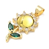 Brass Micro Pave Cubic Zirconia Pendants KK-H539-12G-07-2