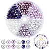 330Pcs 6 Colors Baking Paint Pearlized Glass Pearl Bead Strands HY-PA0001-05-1