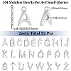 52Pcs 26 Styles 304 Stainless Steel Charms STAS-BBC0010-10-2