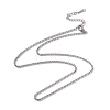 201 Stainless Steel Box Chain Necklace for Men Women NJEW-P268-A28-1X5-1