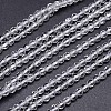 Faceted Round Natural Quartz Crystal Beads Strands G-L411-30-4mm-1