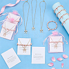 12Pcs Alloy Enamel Bowknot Pendant Necklaces & CCB Plastic Beads with Heart Charms Bracelets SJEW-ME00004-4
