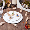 10Pcs Natural Wood Ring Displays RDIS-SC0001-06-4