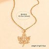 Alloy Hollow Out Maple Leaf Pendant Cable Chain Necklaces for Women WG239E5-01-4