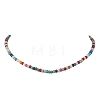 Dyed Natural Malaysia Jade Faceted Rondelle Beaded Necklaces NJEW-JN05766-2