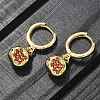 Brass Cubic Zirconia Hoop Earrings EJEW-Q015-02G-C-4