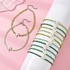 12Pcs 12 Colors Summer Beach Dyed Synthetic Turquoise Starfish with Glass Beaded Anklets AJEW-AN00778-1