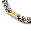 Two Tone 304 Stainless Steel Cross Link & Byzantine Chain Bracelet BJEW-B078-27GP-2