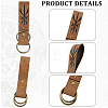 Rectangle PU Leather Medieval Belt Pendant. with Alloy Ring AJEW-CL0004-79-7