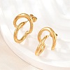 Irregular 304 Stainless Steel Stud Earrings SA-CBABBA6-02G-2