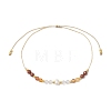 Adjustable Natural Carnelian & Red Jasper & Quartz Crystal Braided Bead Bracelets for Women BJEW-JB11619-01-2