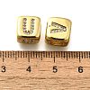 Brass Micro Pave Cubic Zirconia European Beads KK-R218-01G-3