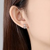 925 Sterling Silver Stud Earrings EJEW-B144-01S-2