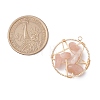 Natural Moonstone Nuggets Copper Wire Wrapped Flat Round Pendants PALLOY-JF03038-03-2