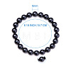 Natural Blacke Agate Round Beads Stretch Bracelets BJEW-N301-8mm-01-3