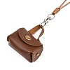 Mini PU Leather Headphone Bag Hanging Neck Pouches NJEW-G198-01A-2