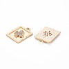 Brass Micro Pave Clear Cubic Zirconia Pendants KK-S356-769-2