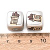 Plating Printed Acrylic European Beads AC-CBA655C-16B-3