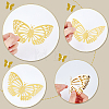 CHGCRAFT 60Pcs 5 Style 3D Hollow Butterfly Mirrors Wall Paper Stickers FIND-CA0005-41-5