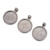Flat Round Alloy Pendant Cabochon Settings LS-PALLOY-A15654-B-NF-3