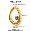 304 Stainless Steel Glass Big Pendants STAS-OY008-95G-2