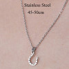 Non-Tarnish 201 Stainless Steel Hook Pendant Necklace NJEW-OY001-03-3