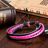 Adjustable Retro Braided Leather Multi-strand Bracelets BJEW-BB16036-E-10