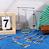 10Pcs 10 Colors Tibetan Style Zinc Alloy with Resin Bead Tassel Big Pendants TIBEP-PH0001-92-5